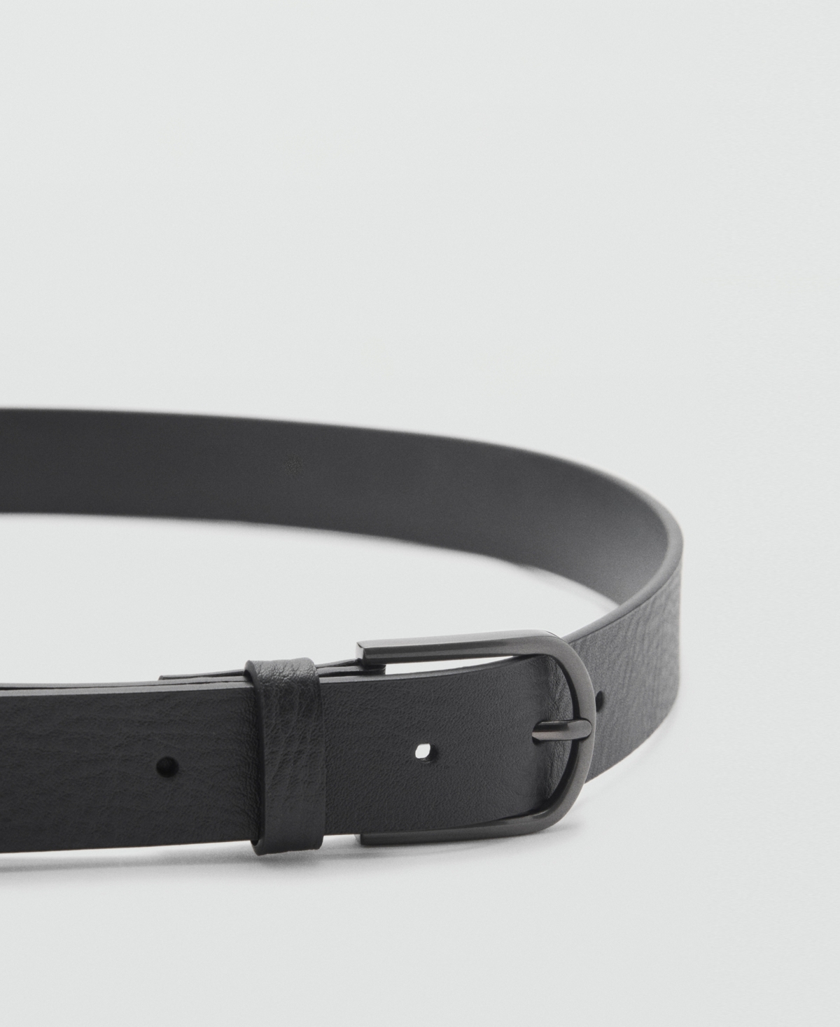 MANGO MEN'S PEBBLED LEATHER BELT 