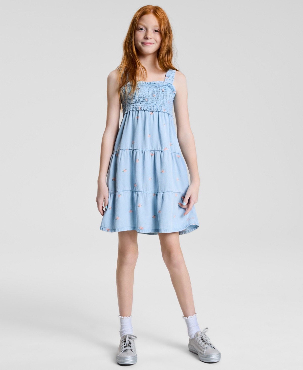 LEVI'S BIG GIRLS BABYDOLL SMOCKED DRESS 
