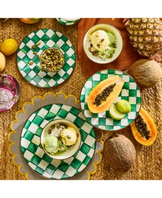 Emerald Check Dinner Plate