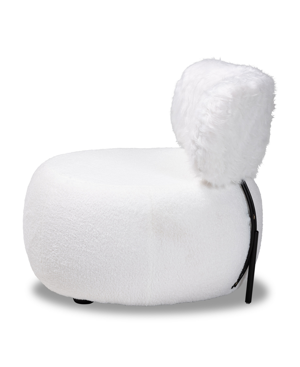 Baxton Studio Tayla Upholstered Accent Chair In White,black