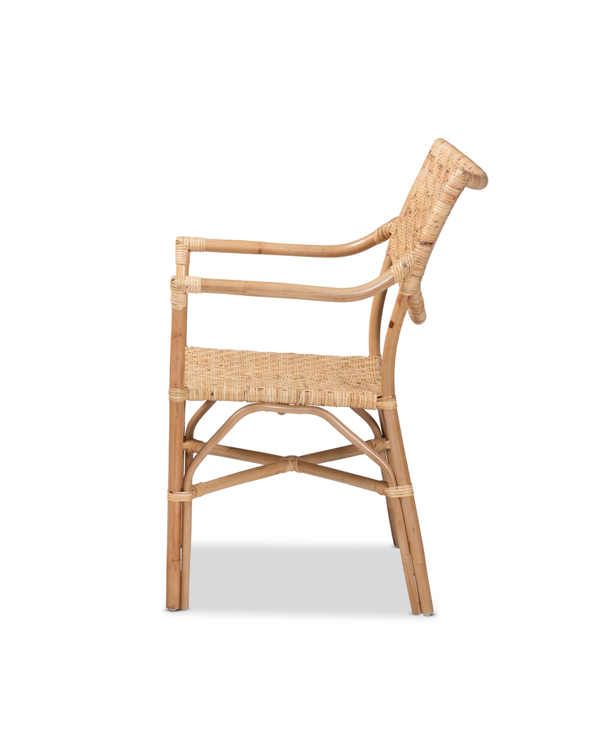 Bali & Pari Damani Modern Bohemian Natural Brown Finished Rattan Dining Chair In Natural Brown