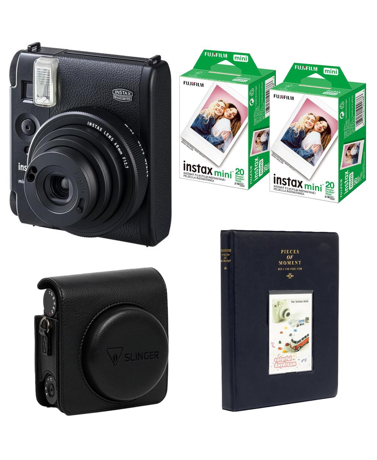 Fujifilm Instax Mini 99 Instant Film Camera, Matte Black, Bundle with 2x Instant Daylight Film, Photo Album and Protective Case - Matte black