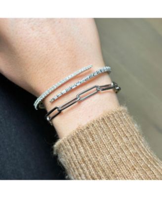Extra Large Paperclip Bracelet 14K White Gold