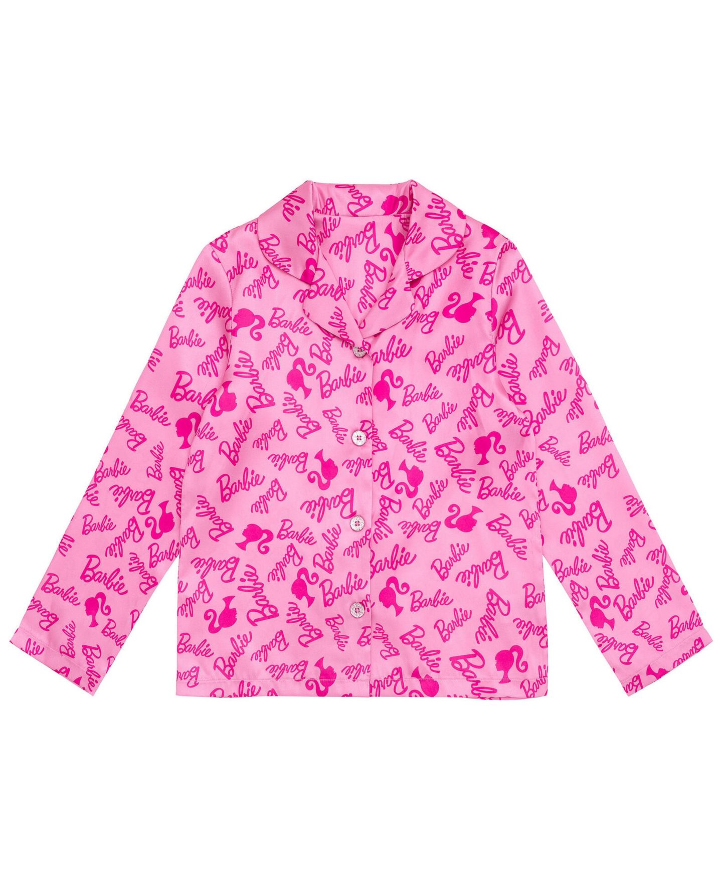 Barbie Girls' 2-Piece Pajama Shirt and Pants Set, цвет: Светлый розовый — фото 5