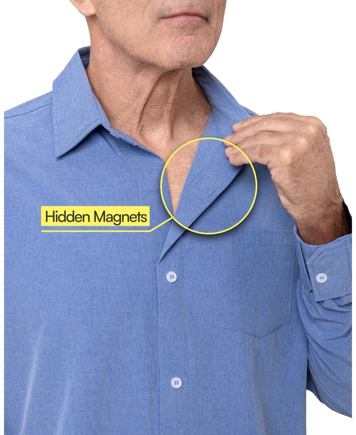 JOE & BELLA MEN'S ADAPTIVE SLIM-FIT MAGNETIC BUTTON-DOWN SHIRT 