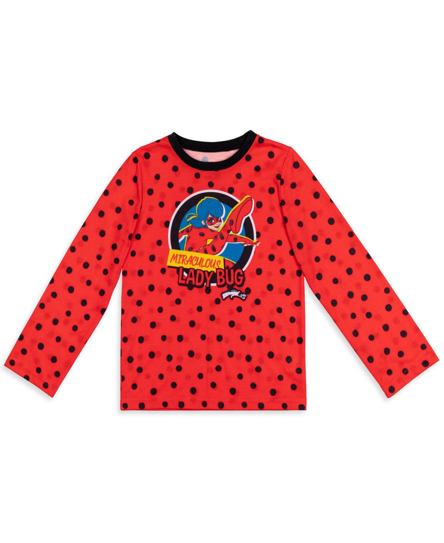 Girls Ladybug Pajama Shirt Pants and Matching Doll Outfits 4 Piece Set