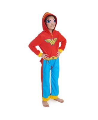 Toddler Girls DC Comics Zip Up Costume Pajama Coverall and Cape