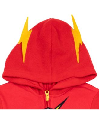 Toddler Boys DC Comics Zip Up Pajama Coverall Cape and Mask 3 Piece Costume Set