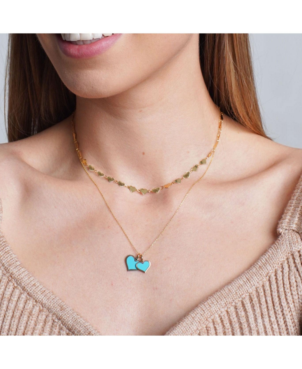 The Lovery Turquoise Heart Charm 14K Gold millimeters