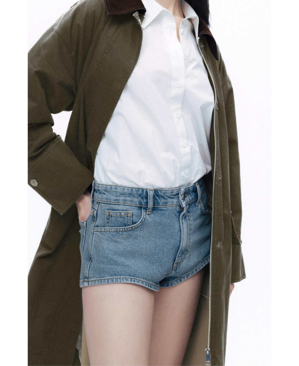 Women's Mini Denim Shorts - Indigo blue