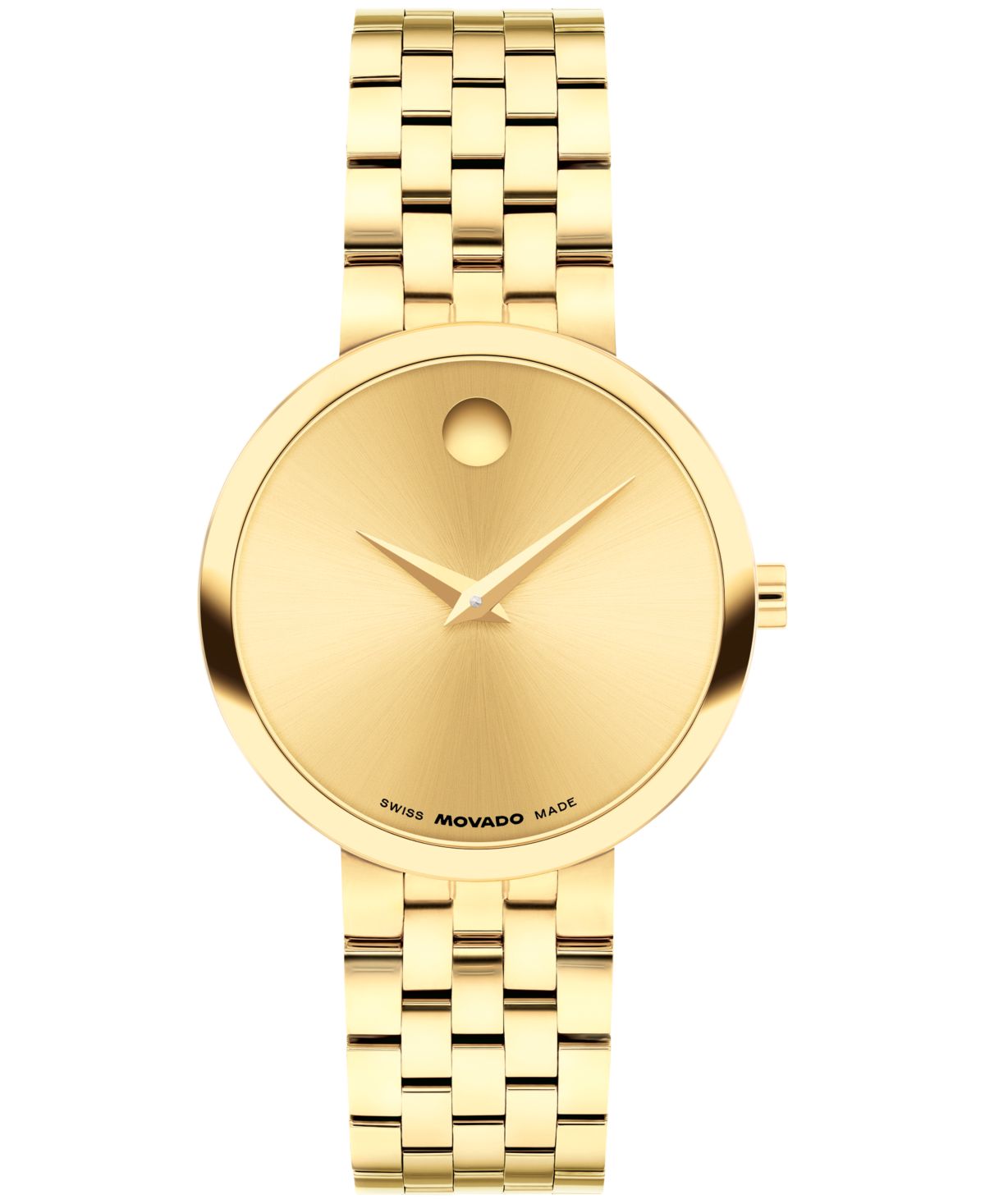 Классические швейцарские кварцевые часы Women's Museum, светло-желтые PVD-часы, 29,5 мм