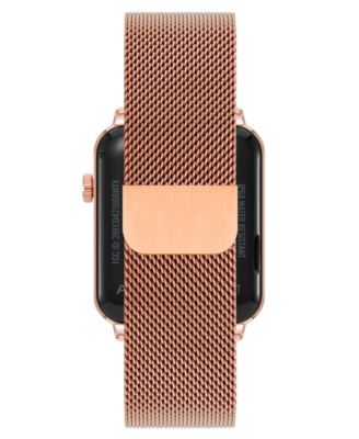 Women's Connect It Stellar Smartwatch with Rose Gold-Tone Stainless Steel Mesh and Pink Silicone Band, 45mm