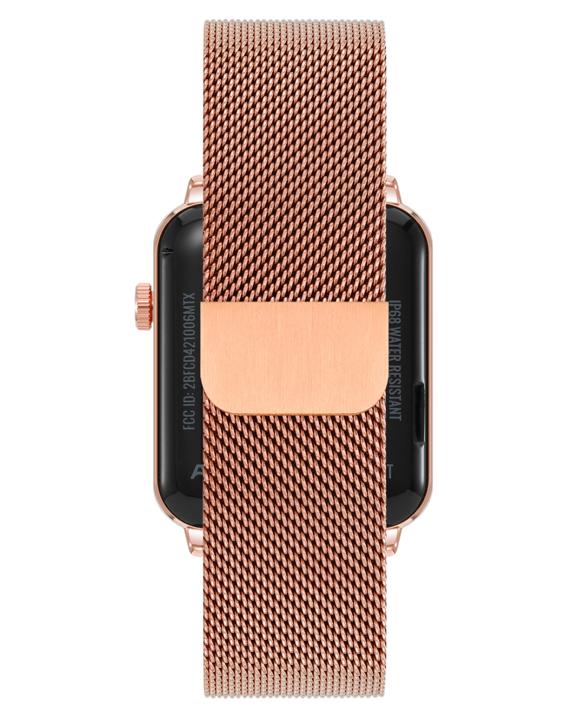 Anne Klein Women's Connect It Stellar Smartwatch with Rose Gold-Tone Stainless Steel Mesh and Pink Silicone Band, 45mm