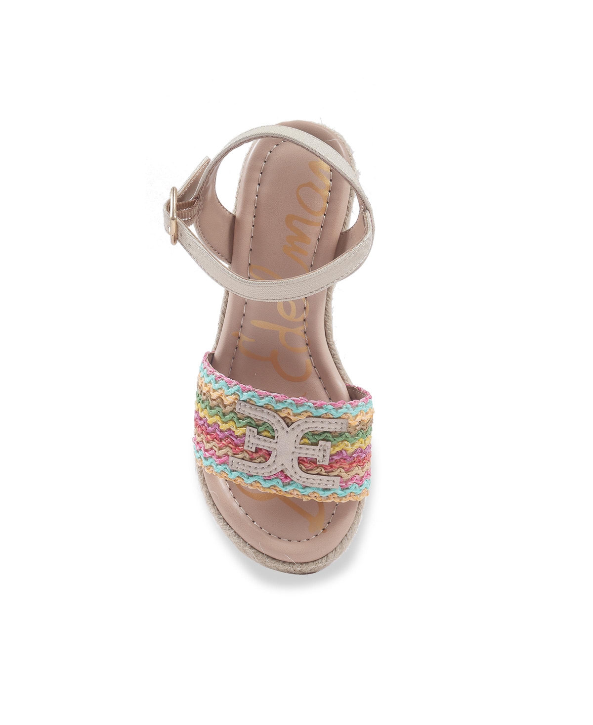 Shop Sam Edelman Little And Big Girls Lucia Band Espadrille Wedge Sandals In Multi
