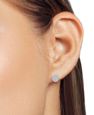 Lab Grown Diamond Double Halo   Cluster Stud Earrings (2 ct. t.w.)  in Sterling Silver or 14k Gold-Plated Sterling Silver