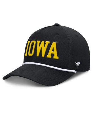 Fanatics - Men's  Black Iowa Hawkeyes Foul Ball Rope Adjustable Hat