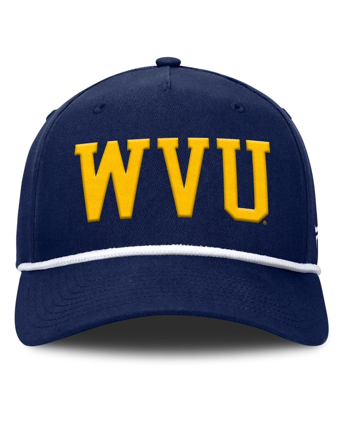 Fanatics Men's Navy West Virginia Mountaineers Foul Ball Rope Adjustable Hat In Navy