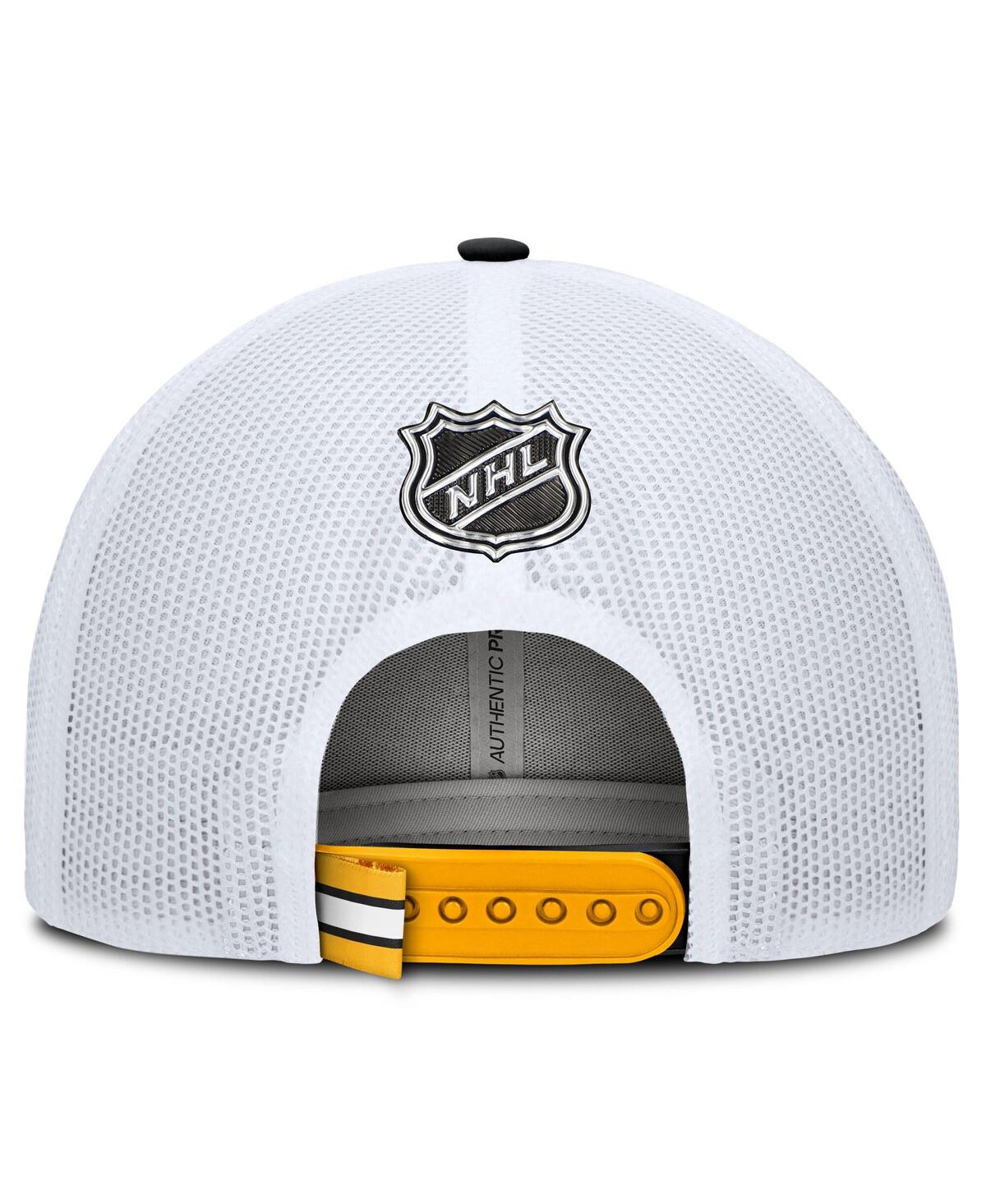 Fanatics Men's Gold/white Boston Bruins Authentic Pro Rink Trucker Hat In Gold,white