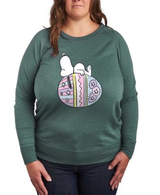 Plus Size Peanuts Snoopy Easter Egg Graphic Pullover T-Shirt