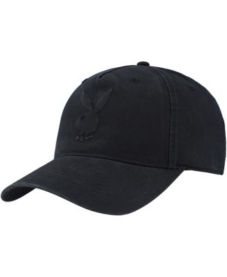 Lids - Men's and Women's Black Playboy Embossed Logo Adjustable Hat