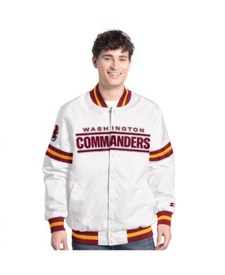 Starter - Men's&nbsp; White Washington Commanders Scout Full-Snap Varsity Jacket