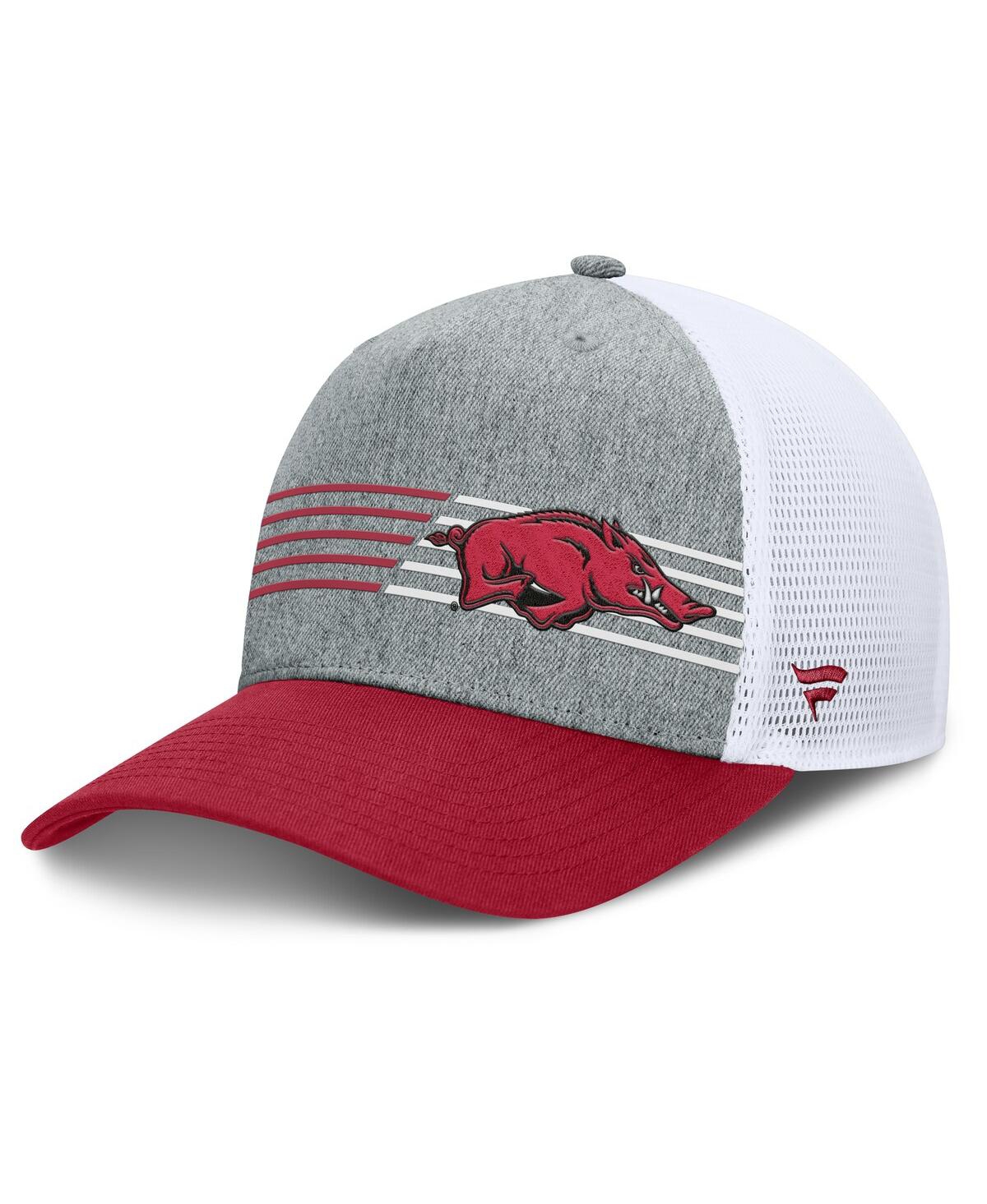 Fanatics Men's Heather Gray/Cardinal Arkansas Razorbacks Profile Trucker Adjustable Hat - Heather Gray, Cardinal