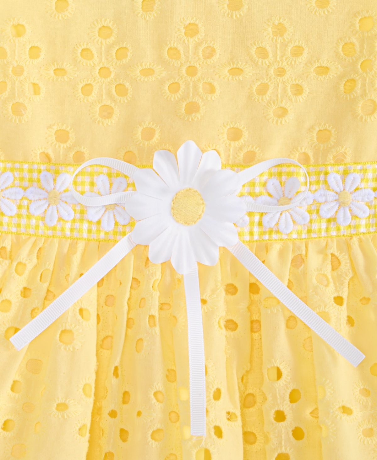 BLUEBERI BOULEVARD BABY GIRLS DAISY-TRIM EYELET SUNDRESS 