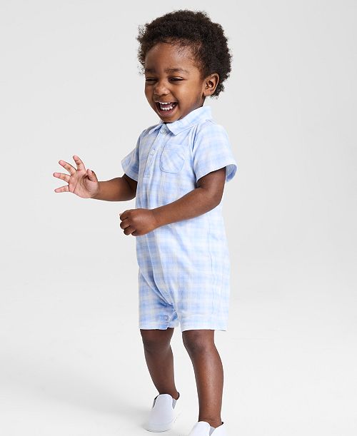 alfani First Impressions Baby Boys Friendship Plaid Sunsuit Created for Macy's Kids