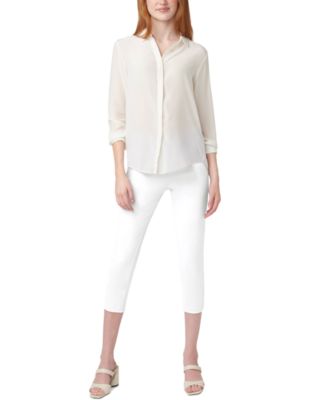 Women's Mid-Rise Pull-On Denim Capri Leggings