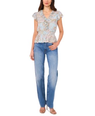 Women's The Margot Paisley-Print Ruffled Top