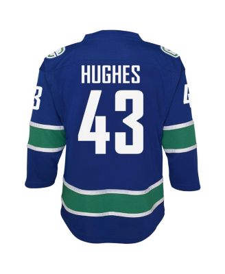 Big Boys and Girls Quinn Hughes Blue Vancouver Canucks Alternate Replica Player Jersey