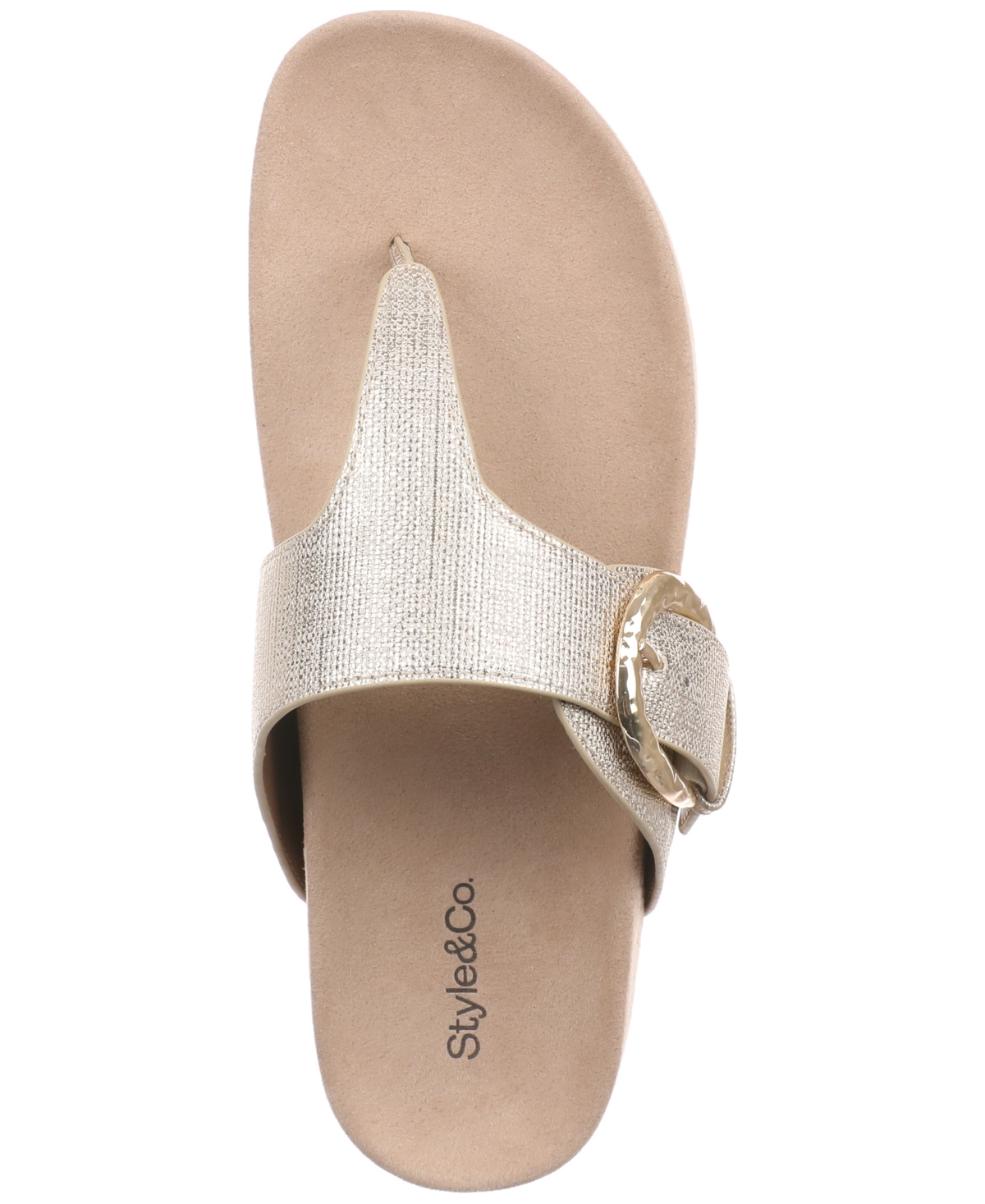 Style & Co Women's Zayaa Flat Sandals, Exclusively At Macy's In Platino