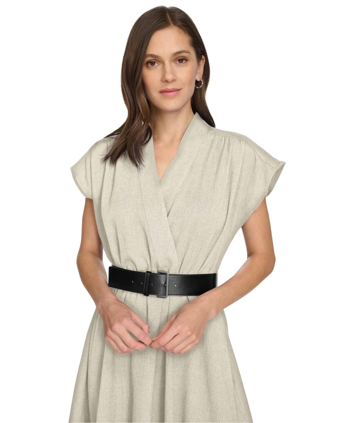 Calvin Klein Women's A-line Midi Dress In Stoney Beige