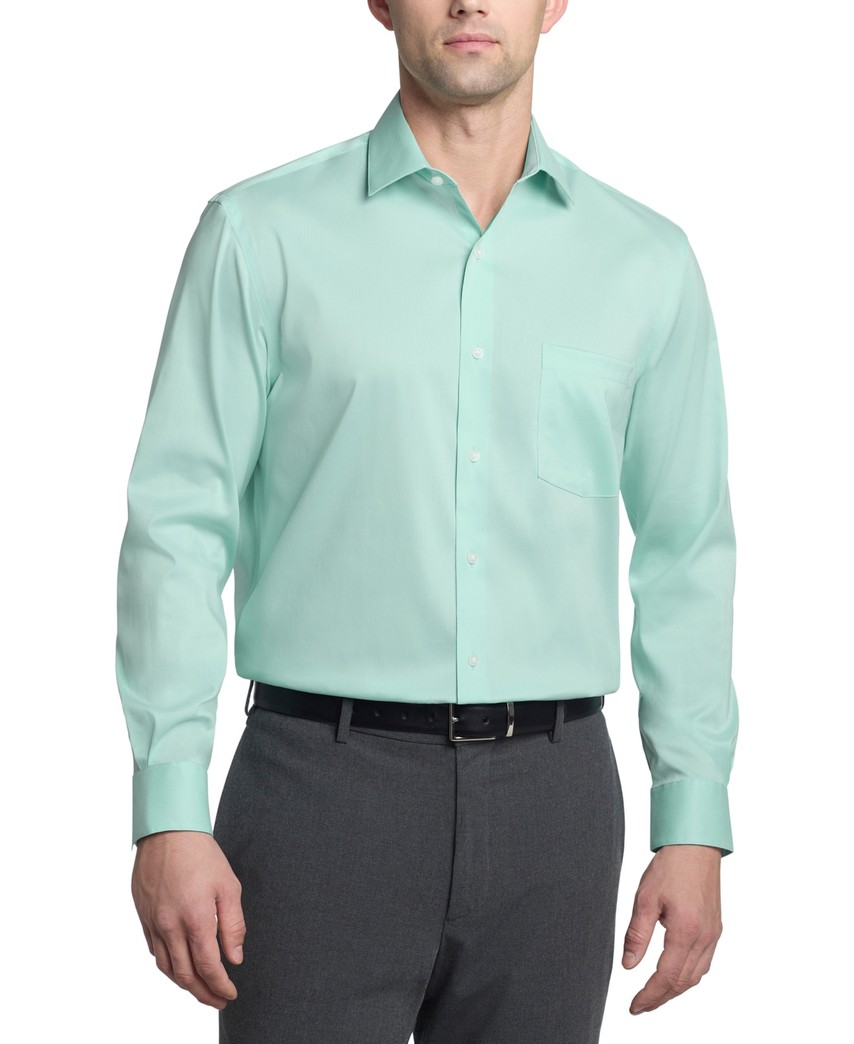 VAN HEUSEN MEN'S REGULAR FIT ULTRA WRINKLE FREE SPREAD COLLAR DRESS SHIRT 
