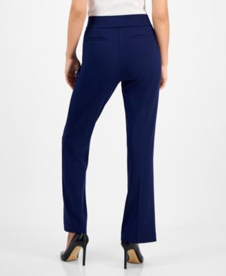 Petite Pull-On Straight-Leg Slash-Pocket Pants