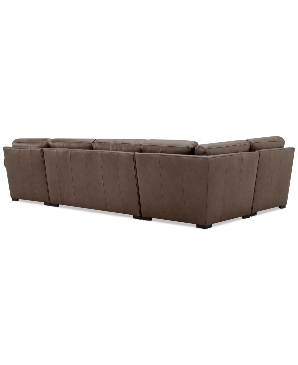 Macy's Radley Roll Arm 132" 6-pc. Leather Square Corner Chaise Sectional, Exclusively At
