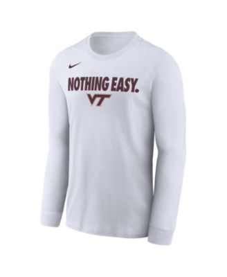 Nike - Men's White Virginia Tech Hokies 2025 On-Court Bench Long Sleeve T-Shirt