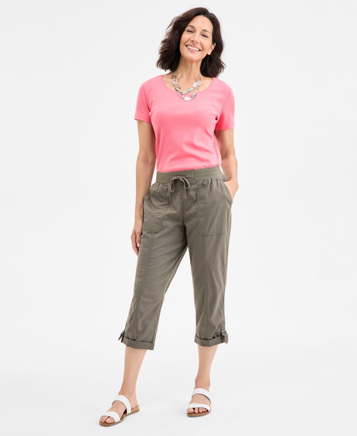 Style & Co Women's Pull On D-ring Capri Pants, Exclusively At Macy's