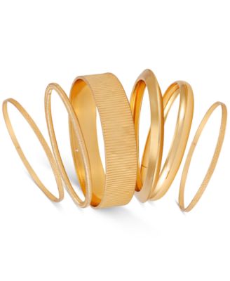 6-Pc. Set Multi Size Polished Bangle Bracelets
