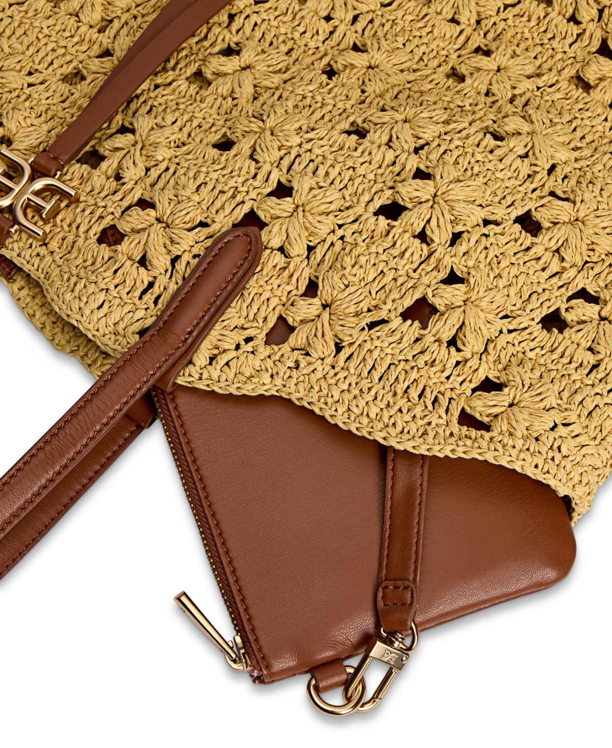 Shop Sam Edelman Layla Floral Raffia Fan Tote In Natural