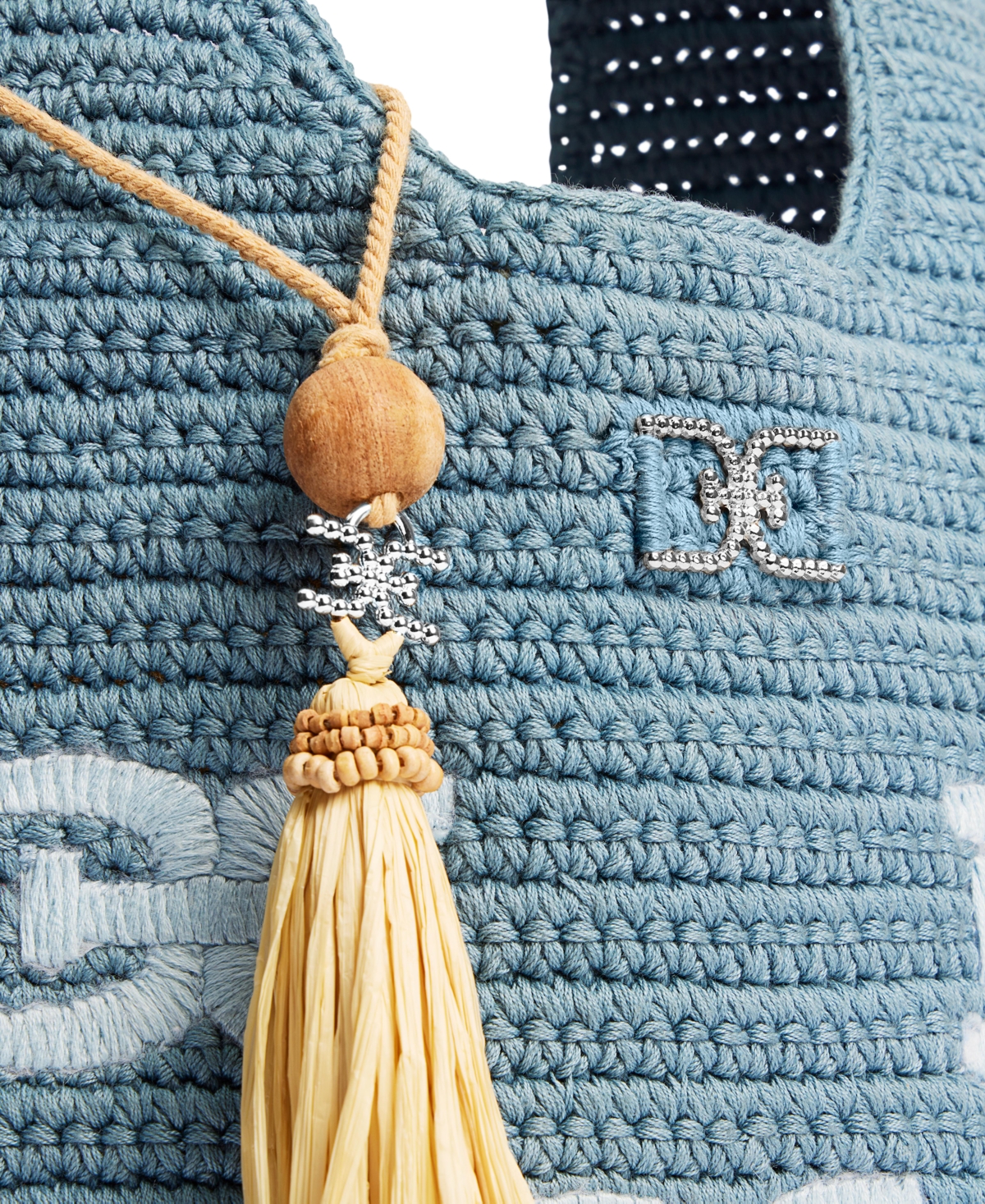 SAM EDELMAN APRIL NORTH SOUTH CROCHET LOGO TOTE 
