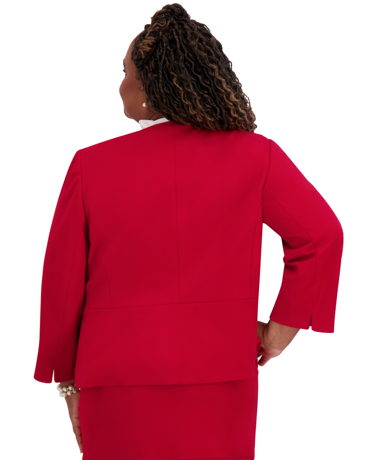 Kasper Women's Open-front Jacket, Regulaur & Plus Size In Crimson
