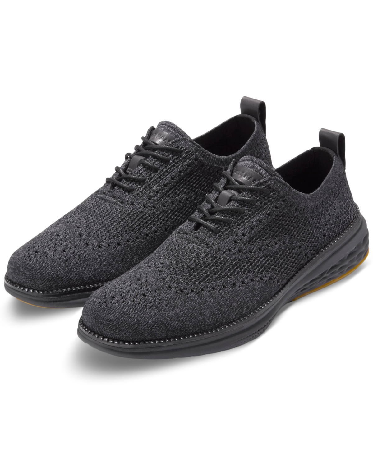 Cole Haan Men's Grand Hurrion Stitchlite Wingtip Oxford Shoes In Black Stitchlite