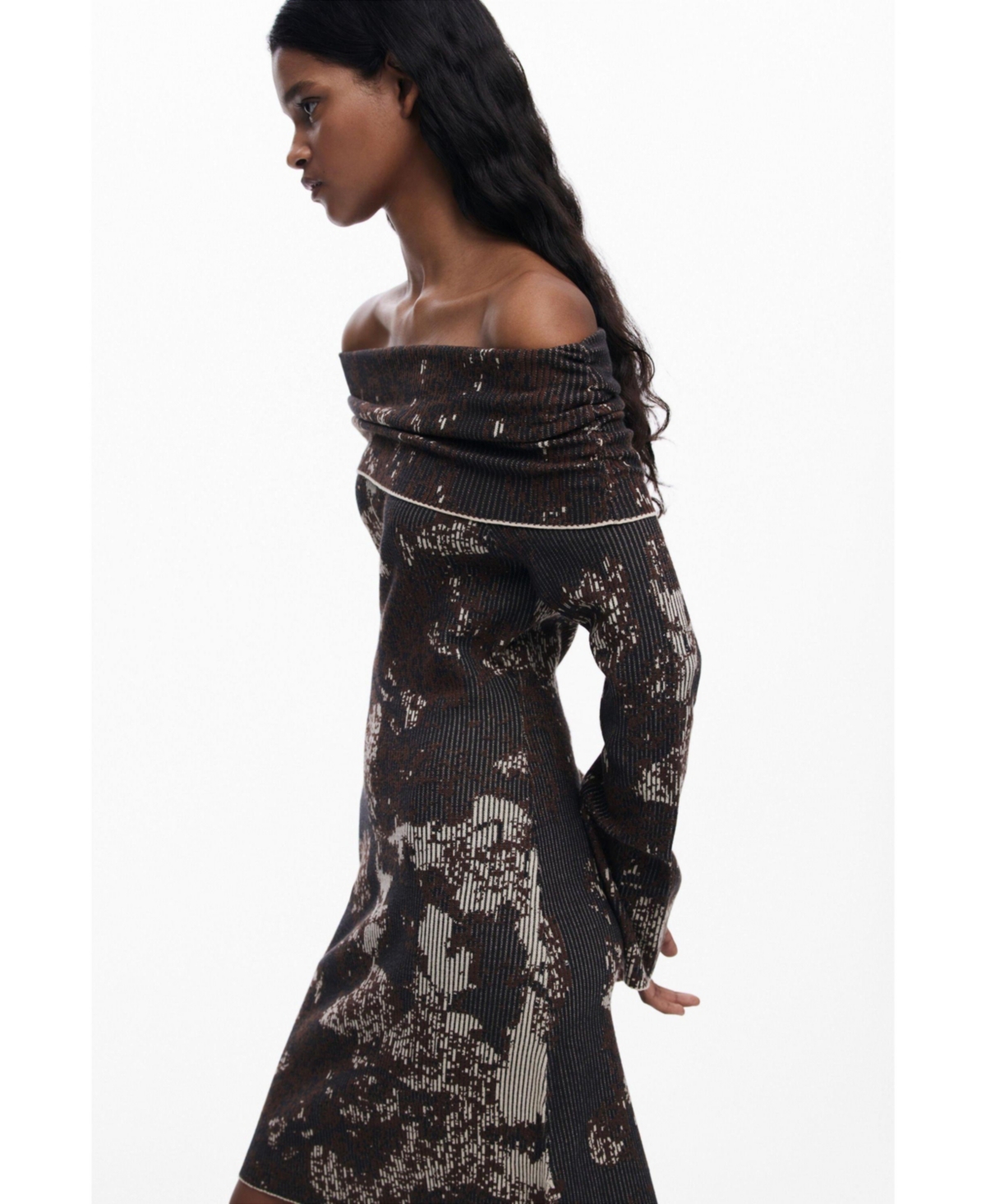 DESIGUAL WOMEN'S FITTED BARDOT DRESS 