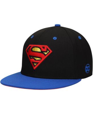 Men's Black Superman Comic Undervisor Fitted Hat
