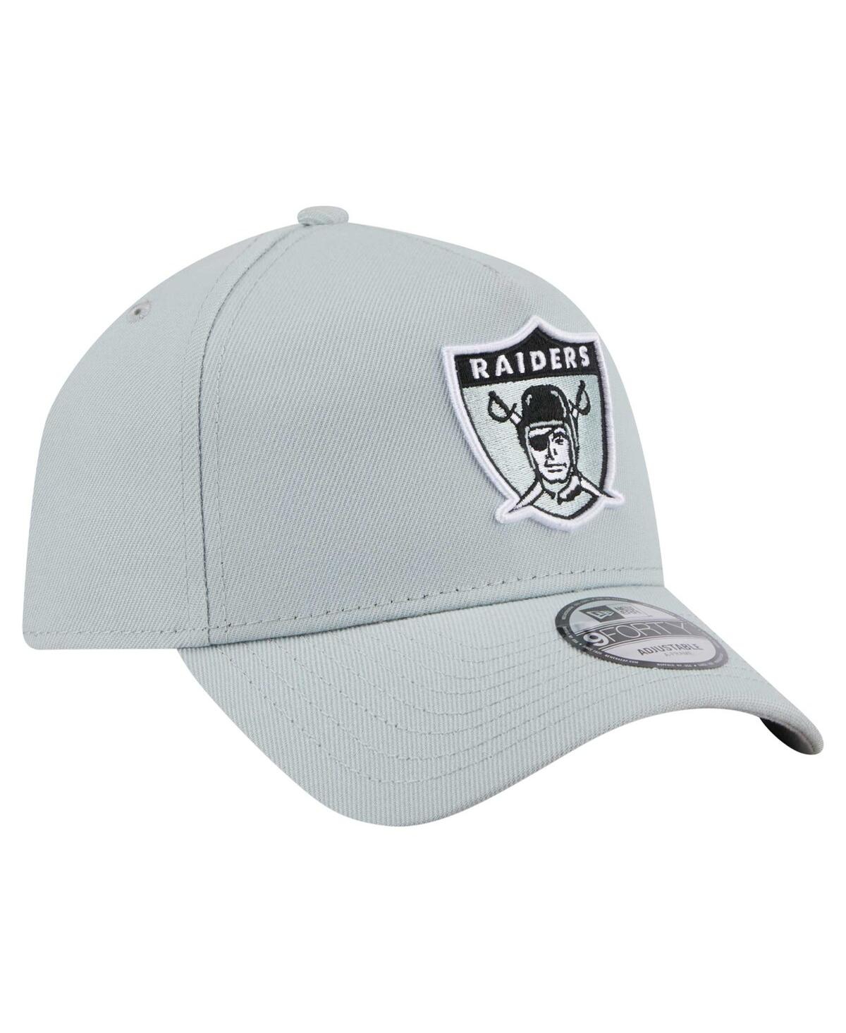 NEW ERA MEN'S GRAY OAKLAND RAIDERS GRIDIRON CLASSICS A-FRAME 9FORTY ADJUSTABLE HAT 