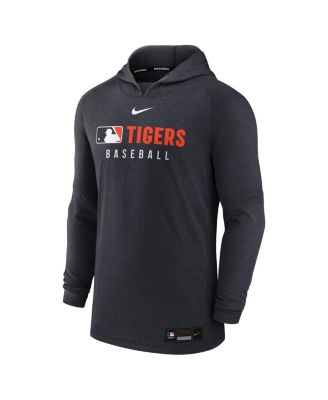 Men's Heather Black Detroit Tigers Authentic Collection Tri-Blend Performance Pullover Hoodie