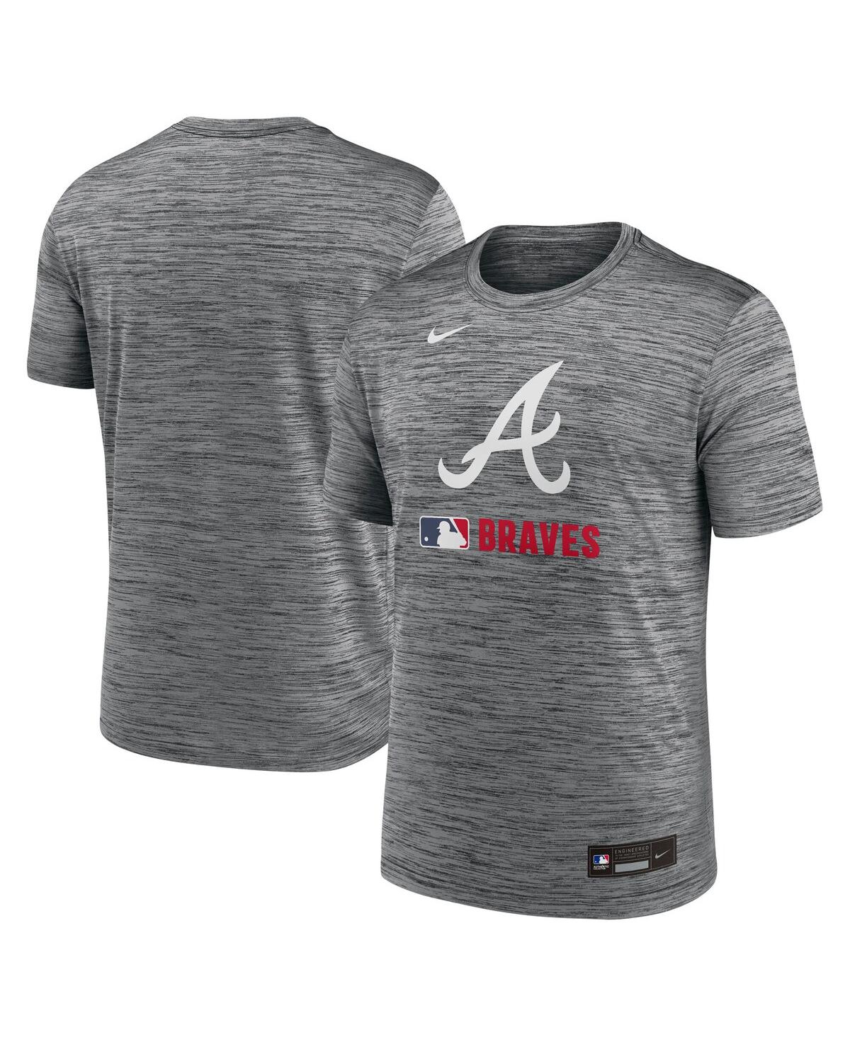 Nike Atlanta Braves Authentic Collection Velocity  Men's Dri-fit Mlb T-shirt In Anthracite