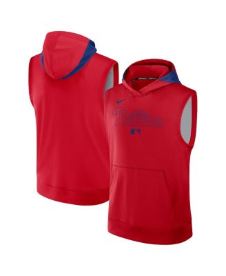 Nike - Men's Red Philadelphia Phillies Authentic Collection Performance Sleeveless Pullover Hoodie
