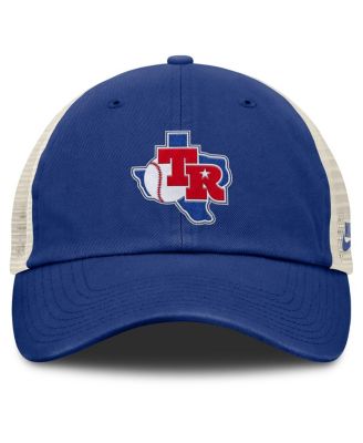 Men's Royal/Natural Texas Rangers Cooperstown Collection Club Trucker Adjustable Hat
